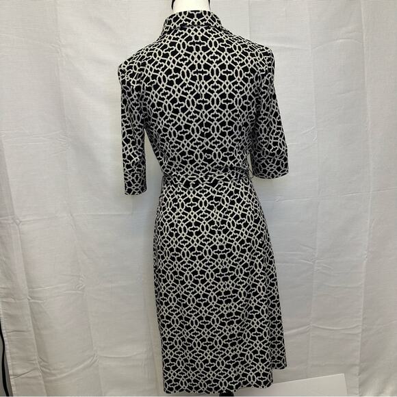 Laundry by Shelli Segal Black and White Geometric Patterned Dress - Size 4 - Picture 12 of 13